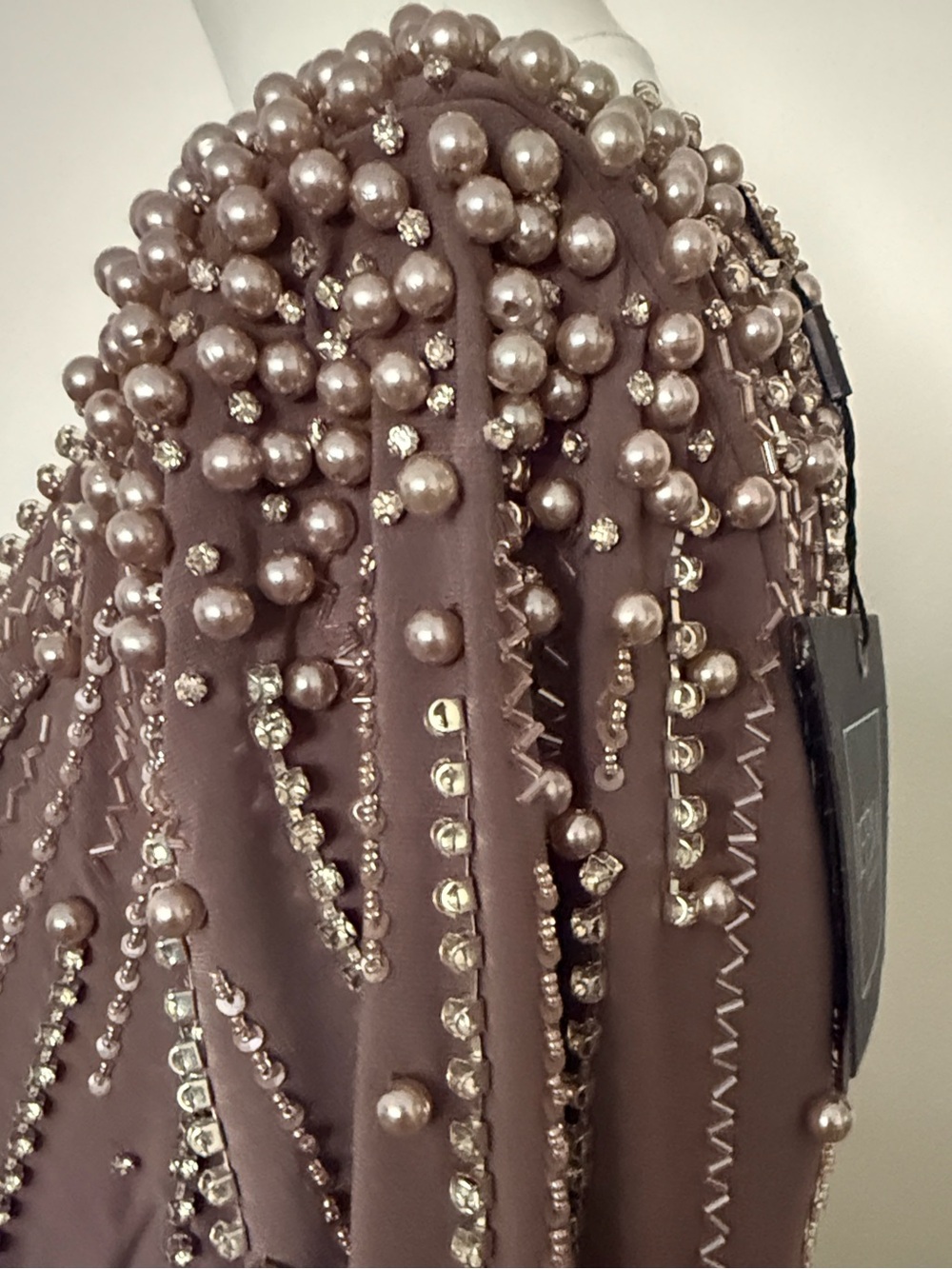 Mac Duggal Taupe Mocha Beaded Long Sleeve Maxi Gown 
Sizes available 8, 14 ,16 - Picture 7 of 8